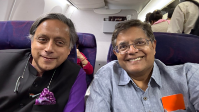  BJP's Baijayant Jay Panda shares selfie with Shashi Tharoor