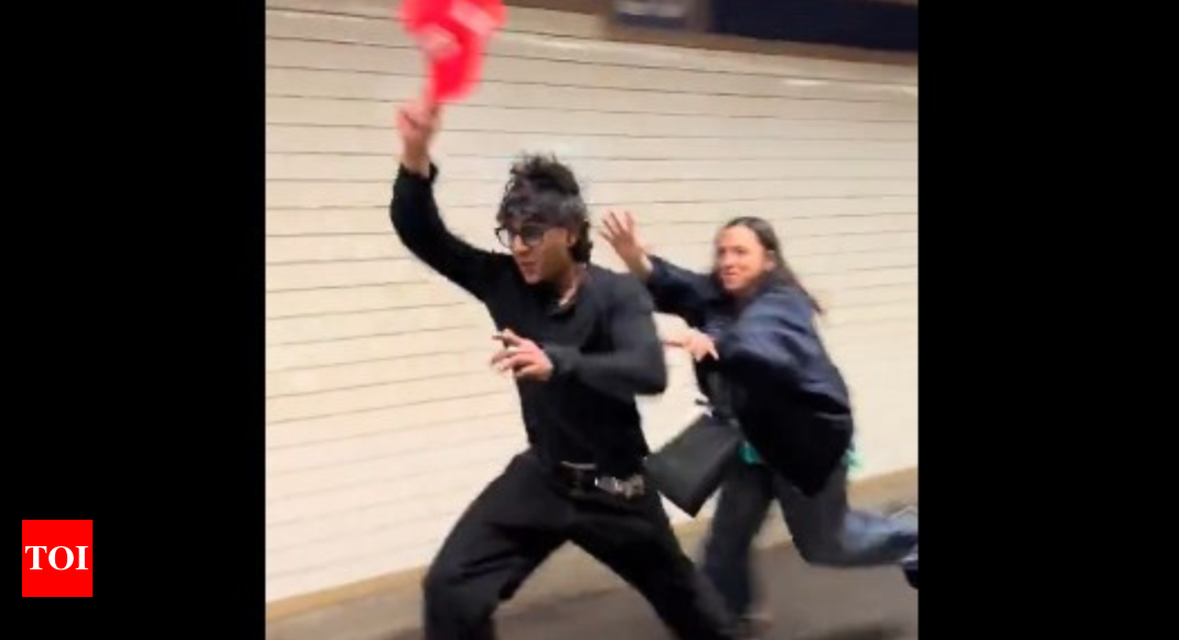 Woman attacks man for wearing MAGA hat in New York Subway, then falls ...