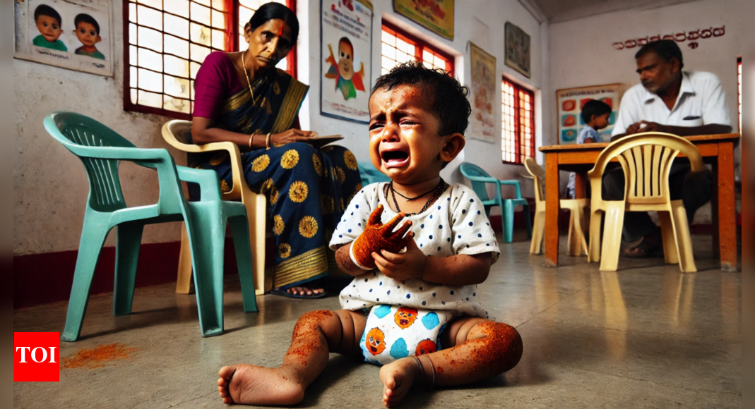 Anganwadi assistant brands child, sprinkles chilli powder in his diaper