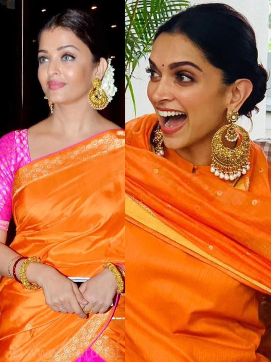 Orange-hued ethnic fits approved by Bollywood for Chaitra Navratri