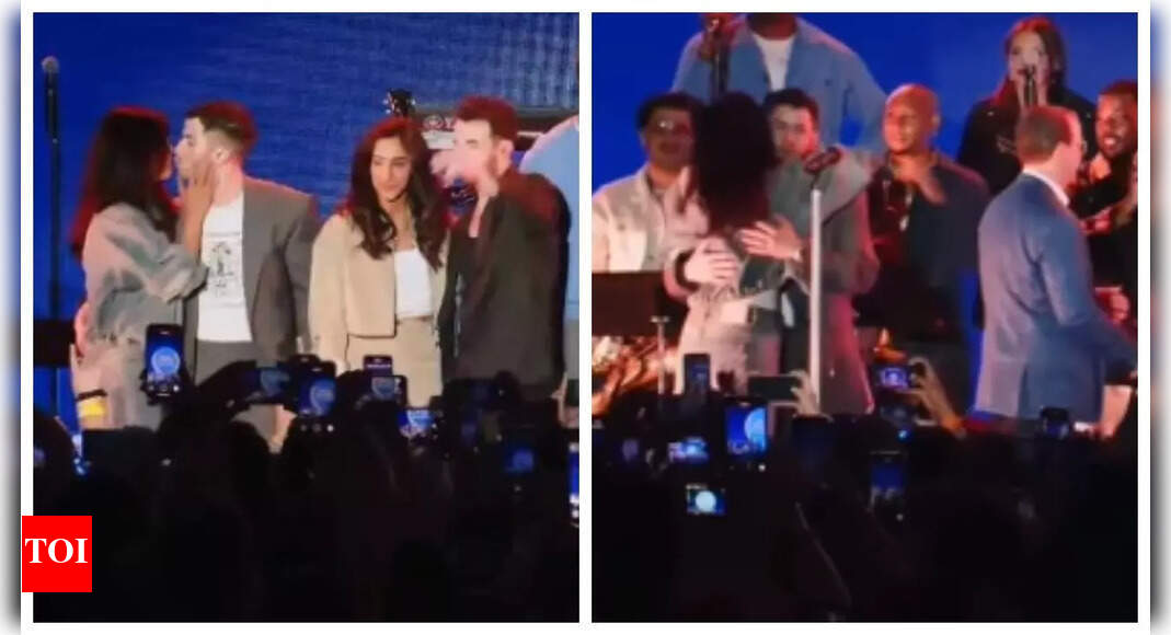 Priyanka and Nick kiss onstage and paint the town red