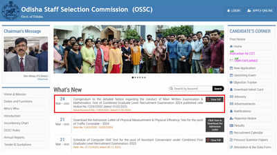 Odisha OSSC announces important update for CGL Mains 2025 exam timings, admit card today – The Times of India