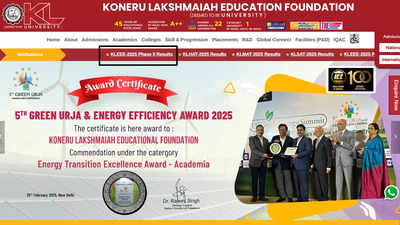 KLEEE 2025 phase 2 results released: Candidates can download scores on kluniversity.in – The Times of India