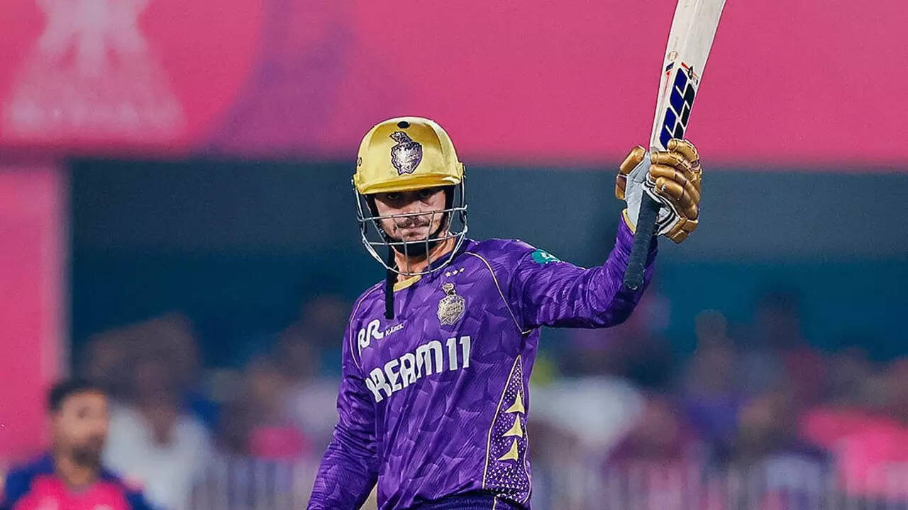 IPL 2025: Super De Kock dazzles as Kolkata Knight Riders thrash Rajasthan  Royals | Cricket News - The Times of India