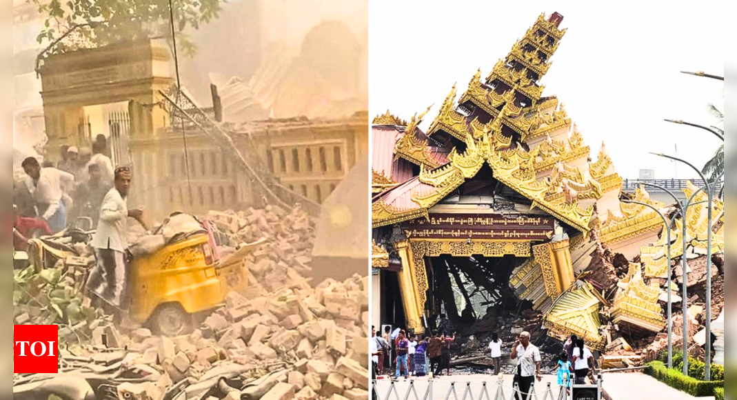 Myanmar earthquake: Video shows devastation as mosque collapses after strong tremors