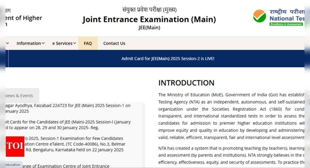 JEE Main 2025 session 2 admit card for April 2, 3 and 4 out: Check direct link here
