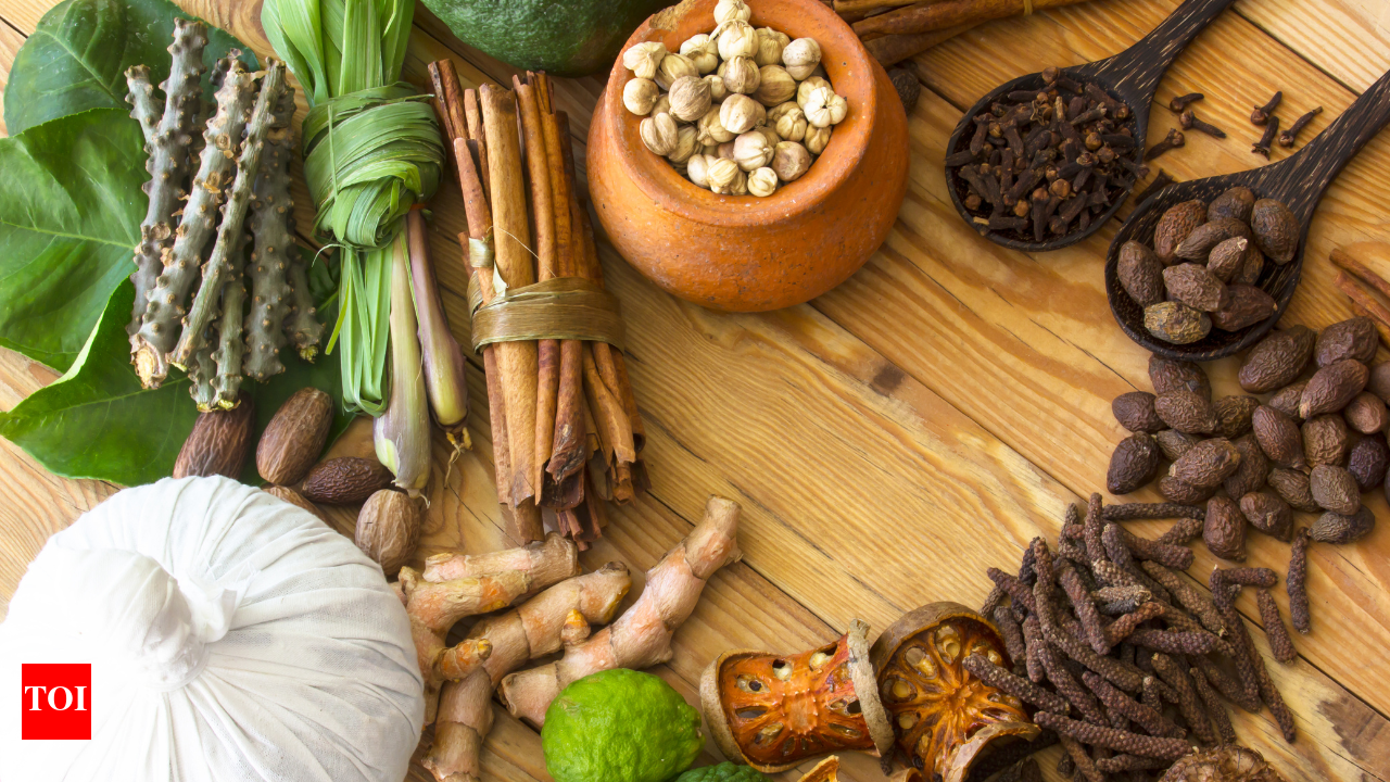 Ayurvedic detox therapy and wellness practices illustration