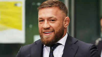 Conor McGregor reacts as protest over proposed migrant centers in Knock Shrine intensifies