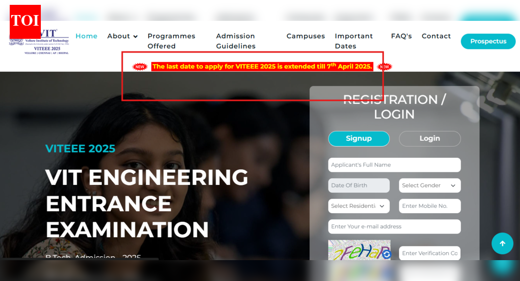 VITEEE registration 2025 deadline extended: Direct link to apply and ...