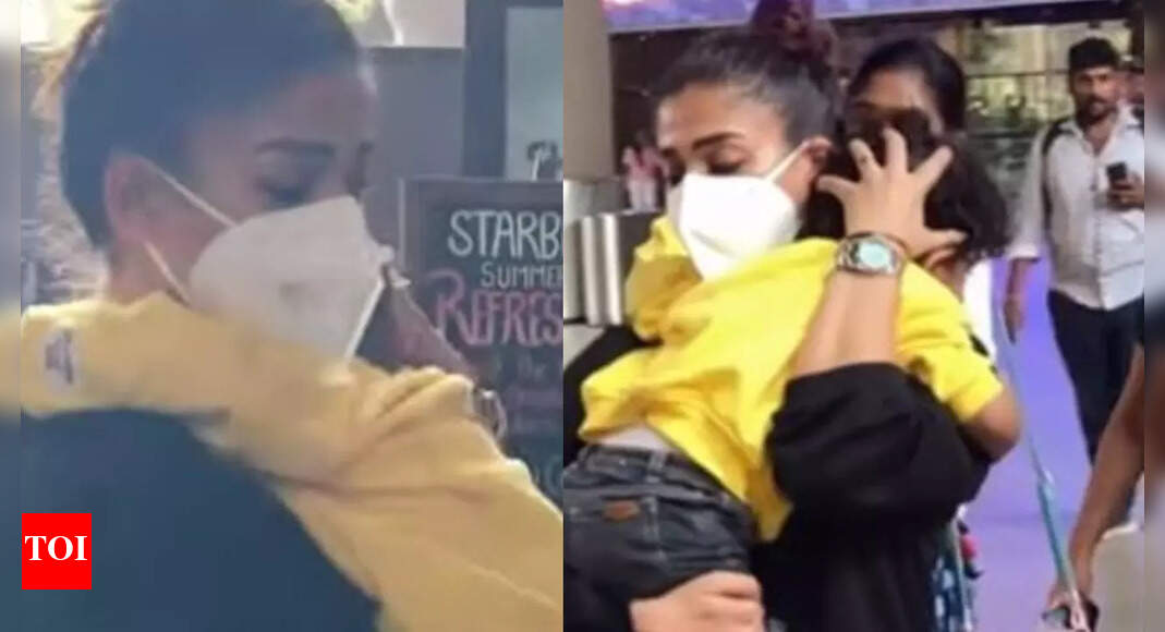 Nayanthara shields her children from camera flashes