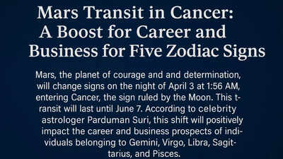 Mars Transit in Cancer: A boost for career and business for five zodiac signs