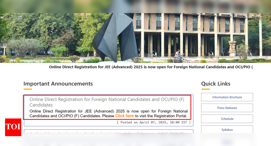 JEE Advanced 2025 registration window opens for Foreign Nationals, OCI PIO candidates: Check direct link to apply here