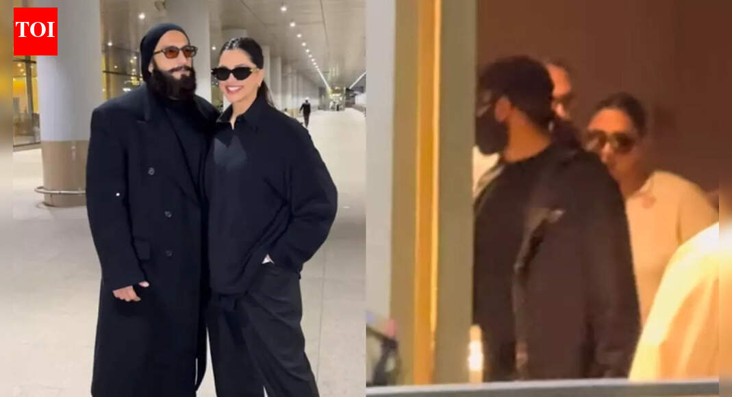 Ranveer Singh touches his dad's feet whi...