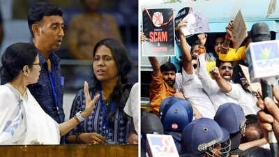 'Dirty game being played': Mamata tries to woo sacked Bengal teachers as BJP piles pressure over school jobs case