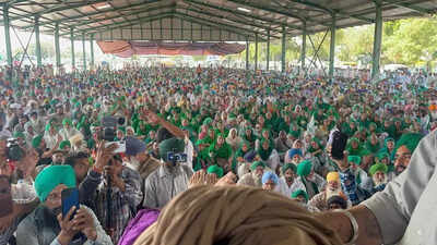 Farmer leader Jagjit Singh Dallewal addresses kisan panchayat at Barnala village