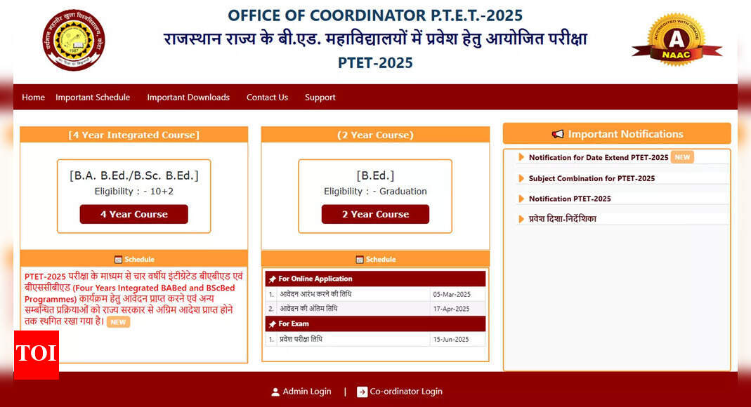 Rajasthan PTET 2025 application deadline extended: Aspiring B.Ed students can apply until April 17th – Check direct link here