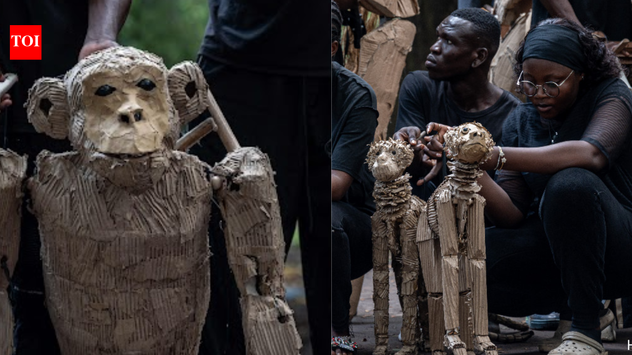 Herd of animal puppets treks from Africa to Europe in climate action ...