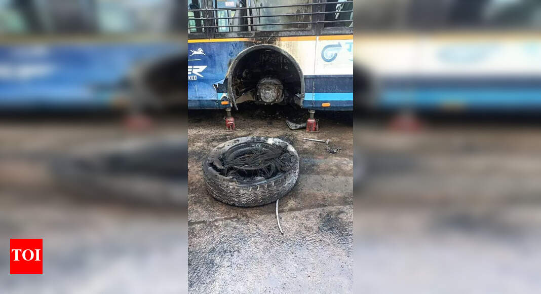 Bus catches fire in Gurgaon due to overheating, none injured | Gurgaon ...