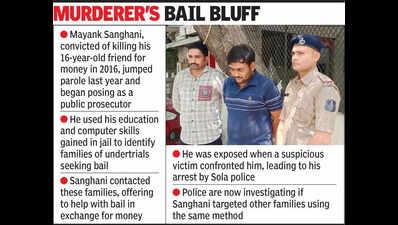Murder convict jumps parole, poses as govt prosecutor, preys on undertrials’ families in Gujarat