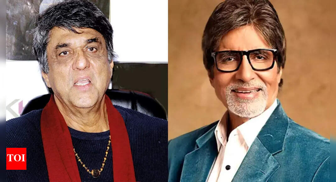Mukesh punches the air while reacting to mimicking Big B