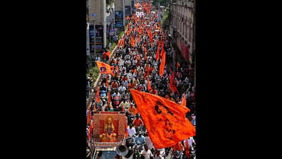Sea of saffron sweeps Hyderabad as thousands join Hanuman Jayanti Vijaya Yatra