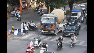 Commuters frustrated by heavy vehicles on Pune roads during peak hours