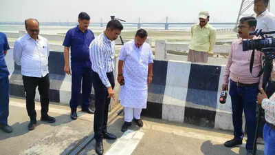 Day after reports of joint gap, RCD minister inspects J P Ganga Path