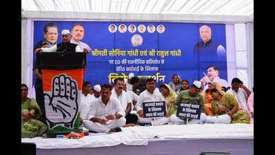 Gehlot slams ED action against Gandhis as Cong stages protest