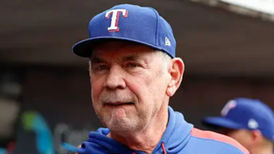 Rangers’ manager Bruce Bochy’s grandson throws out his first pitch to celebrate his 70th birthday