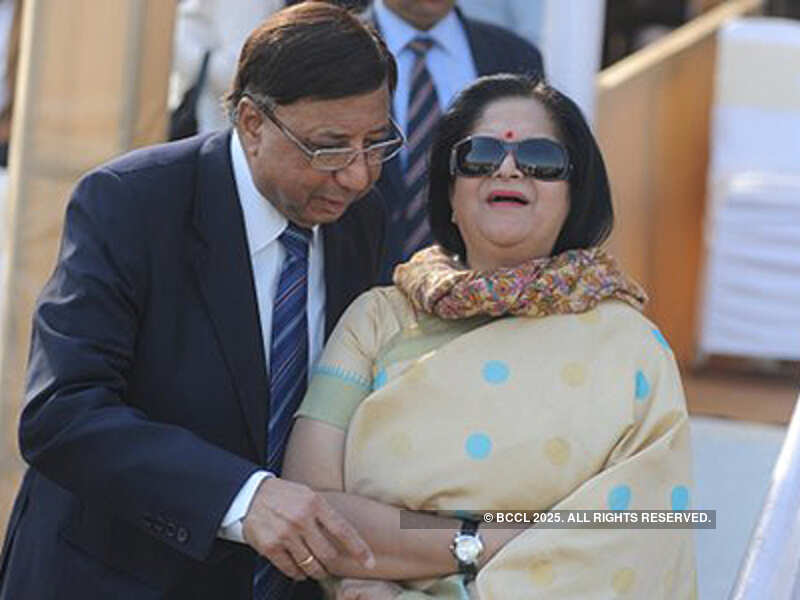 Ashok Chauhan and Amita Chauhan during Amity Polo Cup, held at Jaipur