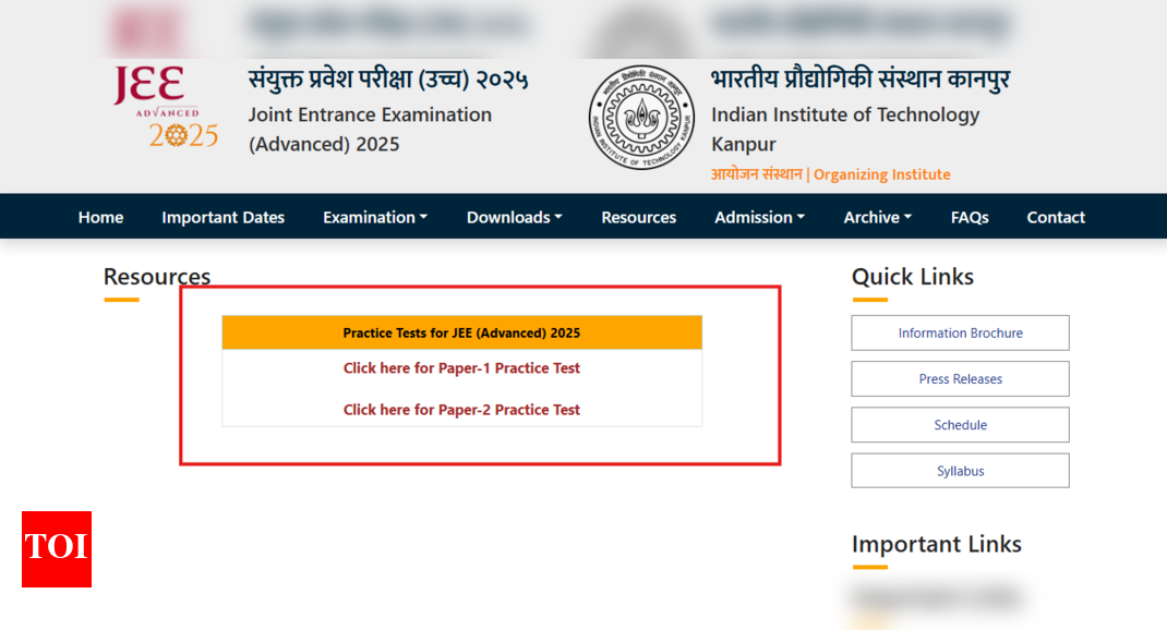 JEE Advanced mock test link active on official website: Check important dates and details here