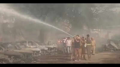 Fire breaks out at Unnao car warehouse, 71 vehicles gutted