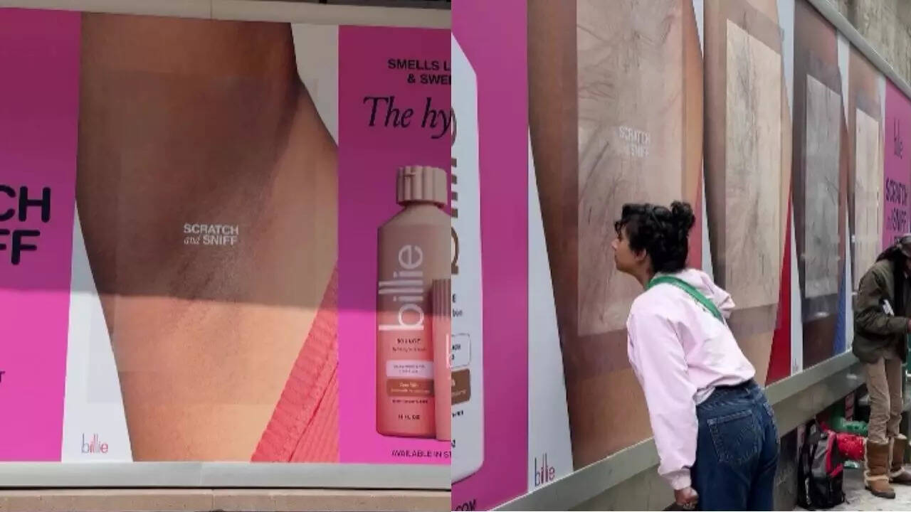 Sniff before you buy? Billie's NYC 'scratch and sniff' campaign invites you to smell giant armpits on the street | - The Times of India