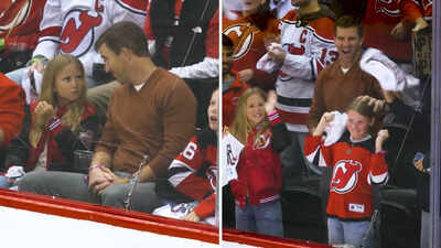Eli Manning's family night out at Devils playoff game