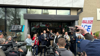 'I am not afraid of you': Columbia student Mohsen Mahdawi's 'loud and clear' message to Donald Trump outside court