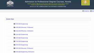 KEAM 2025 answer keys released by CEE Kerala; objection window open till May 3 – The Times of India