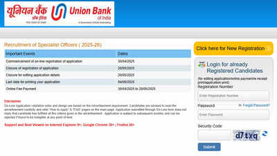Union Bank of India announces 500 SO vacancies; apply online by May 20, check the direct link here