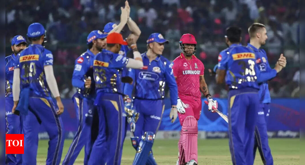 RR vs MI Live: Rajasthan batting collapses as MI near sixth-straight win