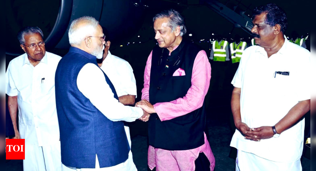'Managed to land in time': Shashi Tharoor welcomes PM Modi in Thiruvananthapuram ahead of Vizhinjam port commissioning