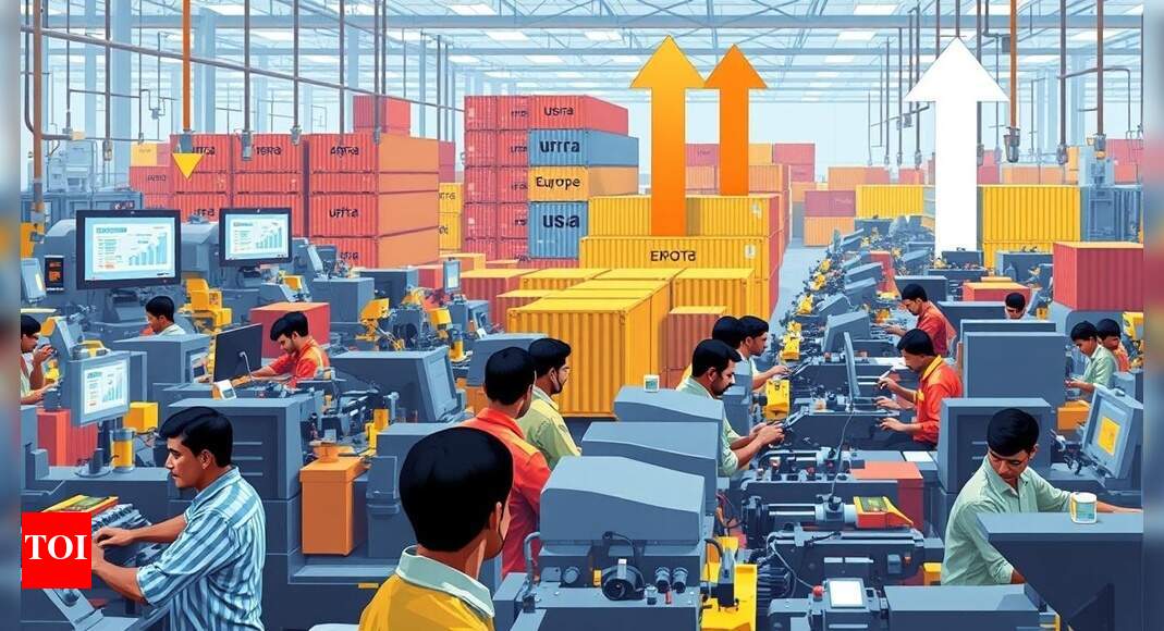 India’s manufacturing growth hits 10-month high in April on export surge: Report – Times of India