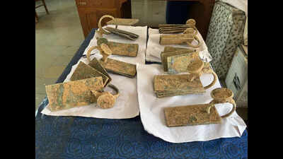 ASI begins scientific cleaning and conservation of copper plate inscriptions unearthed in Suryapet