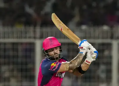 Kolkata: Rajasthan Royals batter Riyan Parag plays a shot during the Indian Premier League (IPL) 2025 cricket match between Kolkata Knight Riders and Rajasthan Royals, at the Eden Gardens, in Kolkata, West Bengal. (PTI Photo/Swapan Mahapatra) 'Four sixes in an over': Riyan Parag's two-year-old prophecy comes true