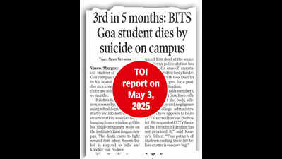 After student deaths, BITS Goa to revamp syllabus to cut stress