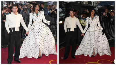 Met Gala 2025: Priyanka Chopra and Nick Jonas serve classic Hollywood glam; actress stuns in showstopping polka dotted suit dress