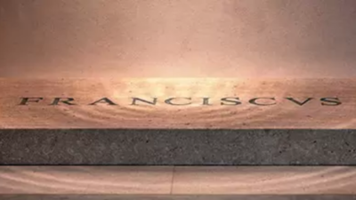 Designers do a double take at the lettering on Pope Francis' tombstone