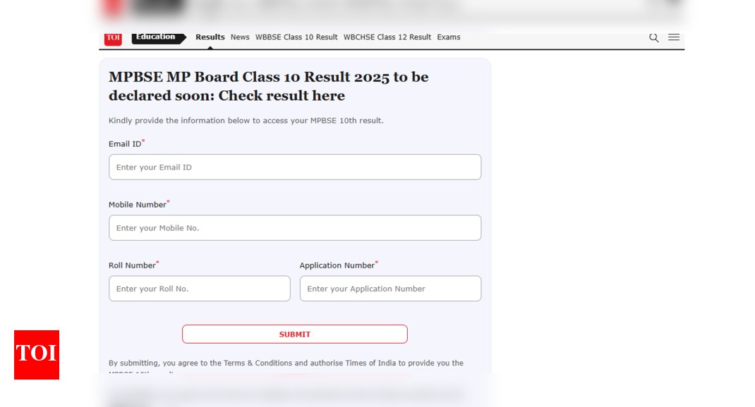 How to check MP Board Class 10,12 result 2025 on TOI portal?