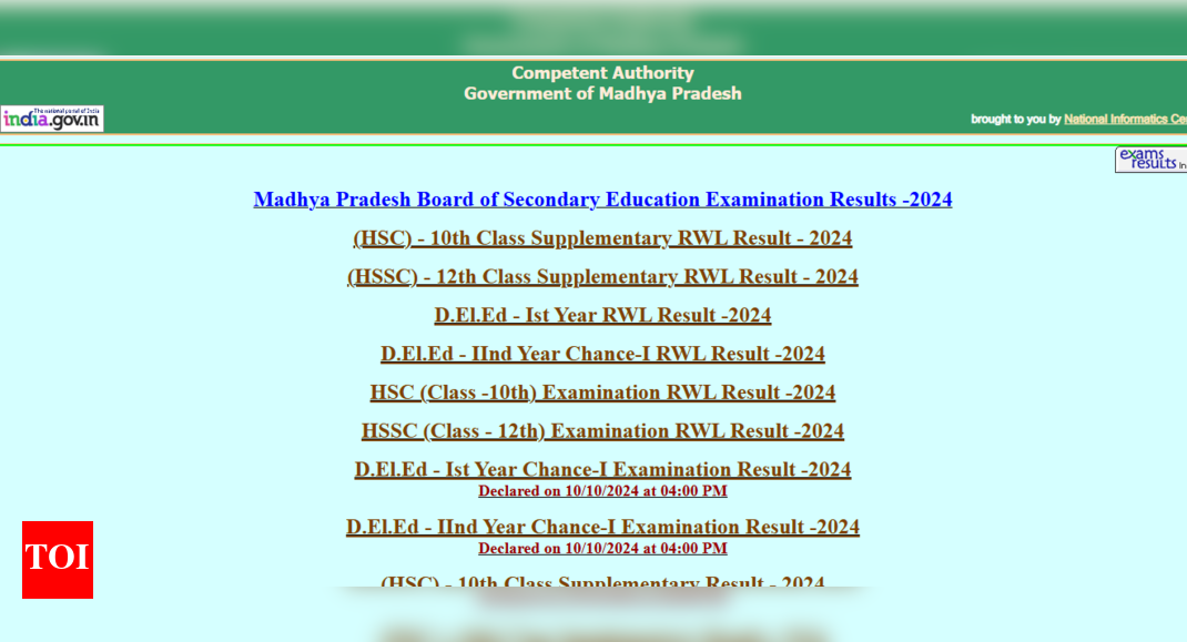 MPBSE Class 10 and 12 result 2025: List of official websites to access scorecards - The Times of India