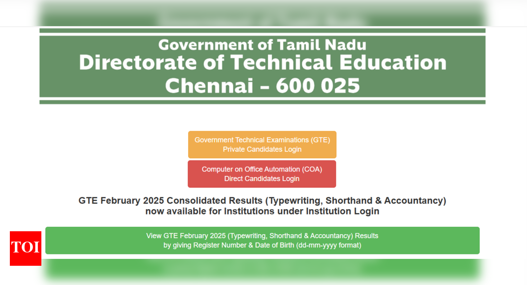 TNDTE Typewriting result 2025 declared: Direct link to download scorecards here - The Times of India