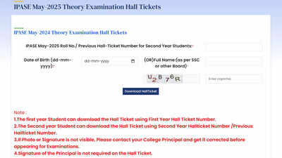 IPASE May 2025: AP Inter supplementary theory exam hall tickets released at bie.ap.gov.in – The Times of India