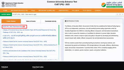 CUET PG 2025 final answer key released: Check direct link and steps to download – The Times of India